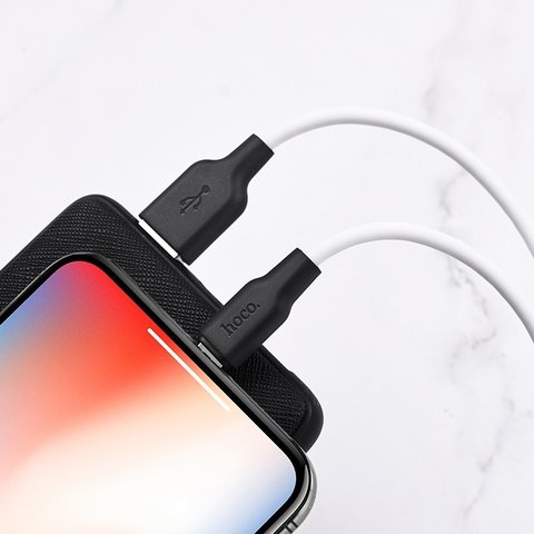 USB кабель Hoco X21 Plus, USB тип-A, Lightning, 100 см, 3 A, білий, силіконовий, #6931474711816 Прев'ю 1
