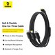 USB кабель Baseus Silky, micro-USB тип-B, Lightning, 2xUSB тип-C, 150 см, 100 Вт, черный, 3 в 1, #P10377706123-00 Превью 1