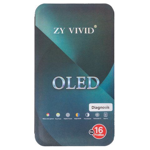Дисплей для iPhone 16 Pro Max, черный, с рамкой, High Copy, без ошибки, (OLED), ZY-OLED OEM soft, 120Hz, diagnosable Превью 1