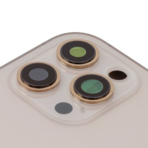 Housing compatible with iPhone 12 Pro Max, (golden, with SIM card holders, with side button, gold) Preview 1