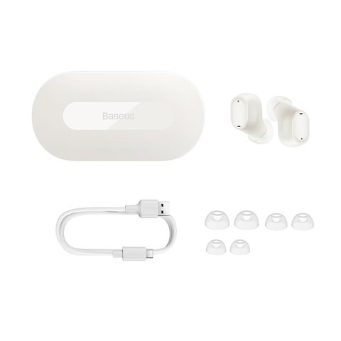 Headphone Baseus Bowie EZ10, (wireless, white, with charging case, with cable) #A00054300226-Z1 Preview 2