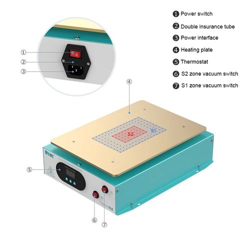 Dispositivo para despegar el módulo de pantalla AS-111/UYUE 968, sirve para las pantallas de hasta 11.1", con bomba de vacío Vista previa  2