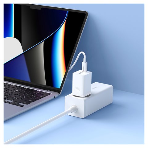Adaptador de red Baseus GaN5 Pro, 40 W, Quick Charge, blanco, 2 puertos, #CCGP180102 Vista previa  2