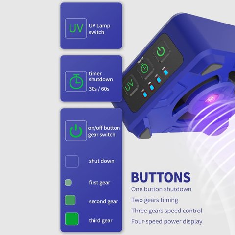 Lámpara ultravioleta Mechanic CUV-3, con un ventilador, con temporizador, con bateria Vista previa  5