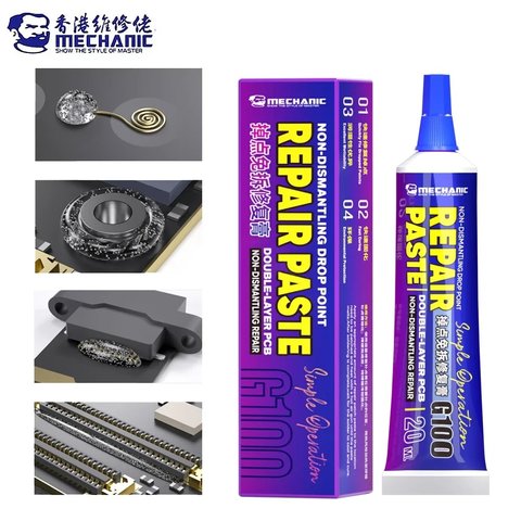 Fundente en pasta Mechanic G100, para reparar contactos sueltos, sin estaño, 20 ml Vista previa  1