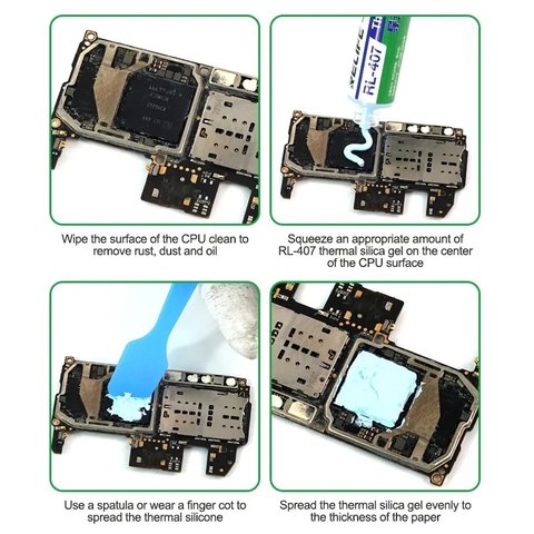 Pasta térmica RELIFE  RL-407 , de silicona, en jeringa, 20 ml, azul Vista previa  5