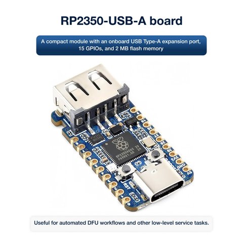 Raspberry RP2350-USB-A Raspberry (RP2350 dual-core, dual-socket processor) Vista previa  1