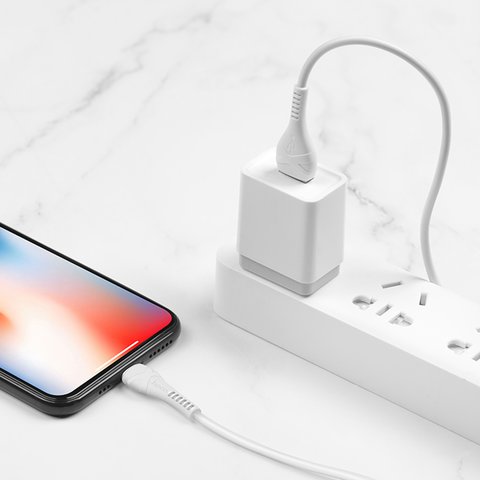 USB кабель Hoco X37, USB тип-A, Lightning, 100 см, 2,4 А, белый, #6931474710499 Превью 3