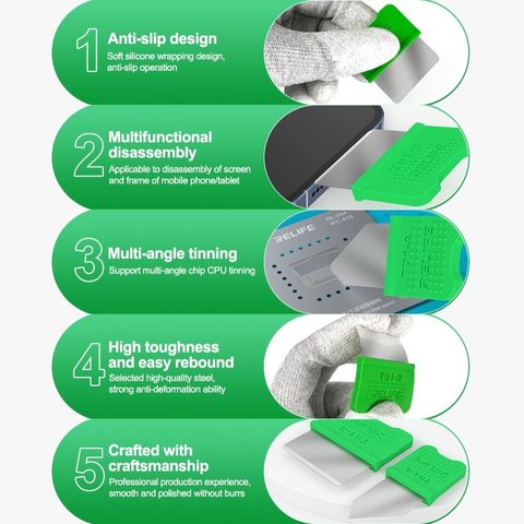 Лопатка RELIFE  TD1-B, для розбирання мобільних пристроїв, метал Прев'ю 4