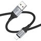 USB кабель Hoco X102, USB тип-A, Lightning, 100 см, 2,4 А, чорний, в нейлоновому обплетенні, #6942007608756 Прев'ю 1