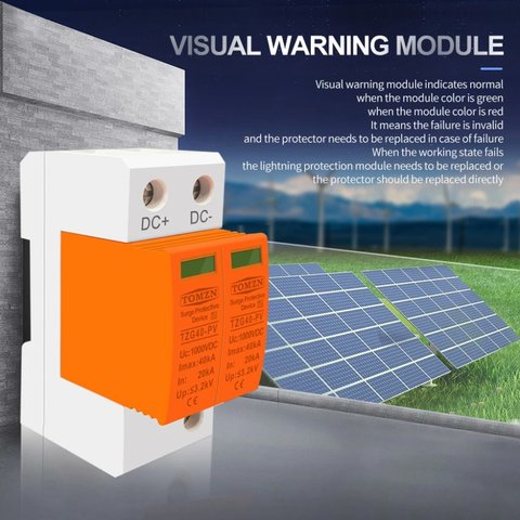 Пристрій захисту від імпульсних перенапруг TOMZN TZG40-PV, 2P, 500 В, PV Прев'ю 4