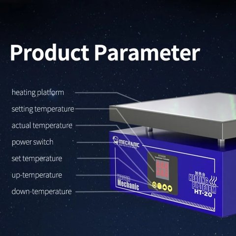 Платформа для предварительного подогрева Mechanic HT-20, для ремонта материнских плат, 20*20cm / 20-300°С Превью 3